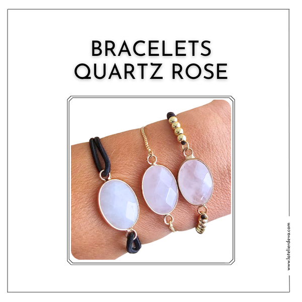 Bracelet of lithotherapy in PINK QUARTZ