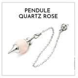 Pendule divinatoire en Quartz Rose, outil de divination et de guérison