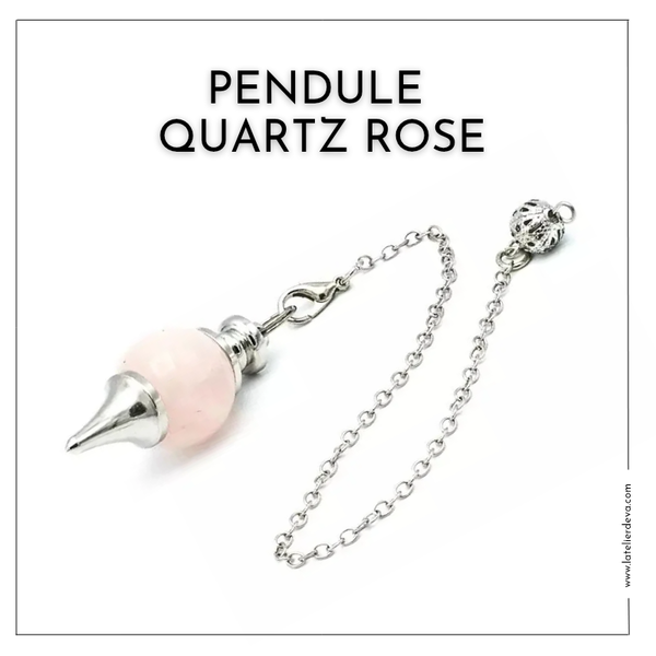 Pendule divinatoire en Quartz rose, pierre naturelle pour la guidance spirituelle