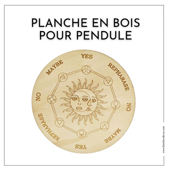 Planche en bois pour pendule divinatoire