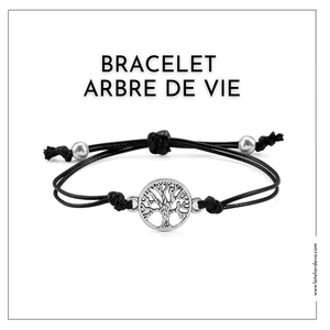 Bracelet arbres de vie porte-bonheur en argent et perles naturelles