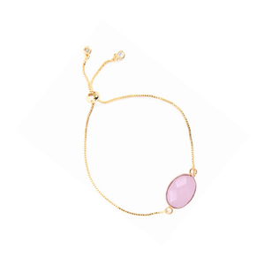 bracelet chaîne quartz rose
