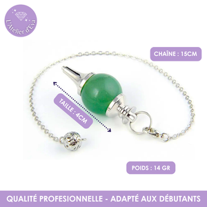 Pendule divinatoire en Aventurine, pierre naturelle pour la guidance spirituelle