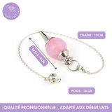 Pendule divinatoire en Quartz Rose naturel, outil de spiritualité