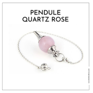 Pendule divinatoire en Quartz Rose, outil de divination et de guérison